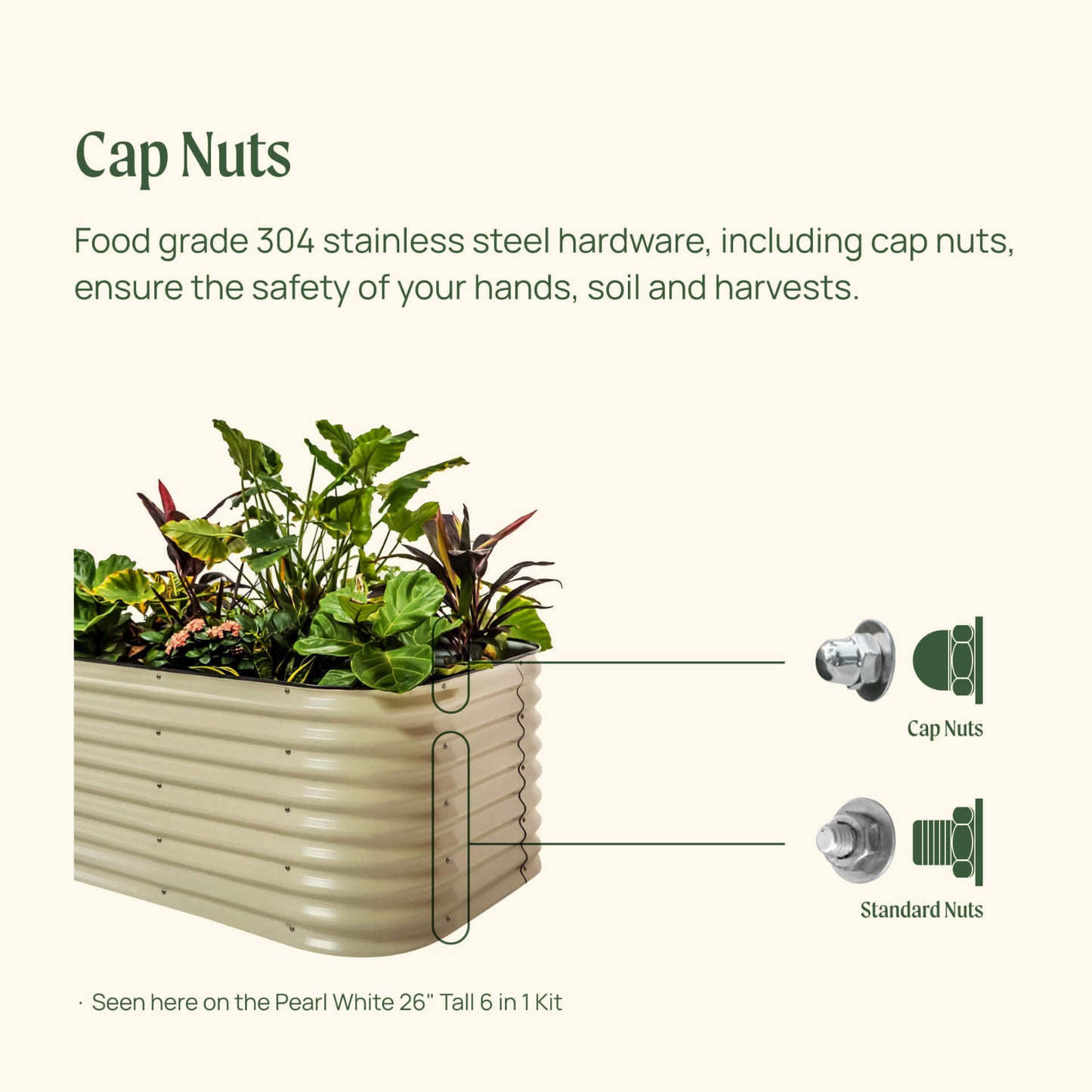 26″ Tall 6-in-1 Medium Modular Metal Raised Garden Bed Kit