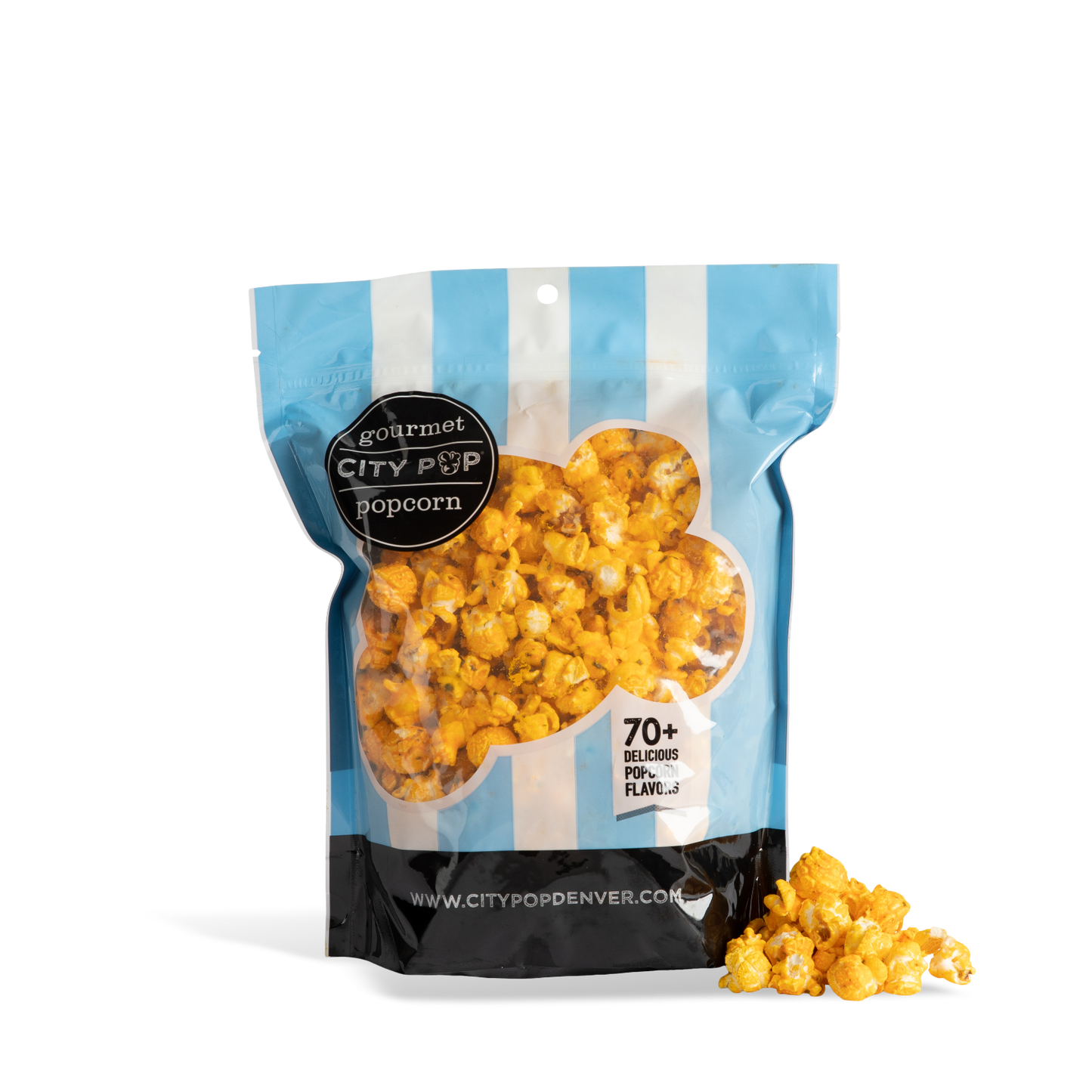 Bag of City Pop Loaded Potato popcorn with visible branding on a white background