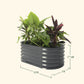 Gray 17 inch kids first raised garden bed dimensions: 3.5 feet long by 2 feet wide by 17 inches tall. 