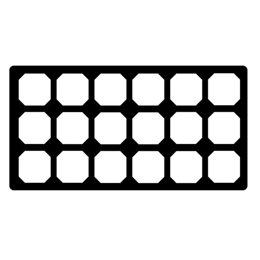 3.3-inch tray insert for holding seed starting pots, black plastic holder shown on white background