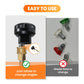 Adjustable Pressure Washer Sprayer indicating ease of use by adjusting the angles compared to wasting time changing to different nozzles on a white background