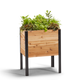 Cedar Planters 18x24 inch raised garden bed 30 inches tall filled with colorful plants on white background 