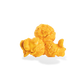 Three pieces of Hot Cheese popcorn on a white background