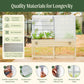 Image showing the mesh cover system for elevated garden beds with quality materials for longevity, including a thick powder-coated metal frame, durable 2 mm mesh, premium YKK zippers, high-quality Velcro and ties, and corrosion-resistant stainless steel components
