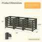 Modular compost bin with dimensions for three bin configuration labeled on a white background.

Dimensions: 32"tall, 90" long by 30" wide, with a 12.85" section with removable flats at the bottom.

Bin capacity is defined as 50 cubic feet.