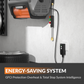 Retractable Electric Pressure Washer with energy-saving system features on a gray wall background featuring GFCI Protection Overheat and Total Stop System Intelligence.