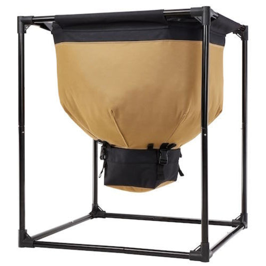 Urban Worm Bag installed in metal frame on a white background.