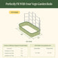 Wall Trellis System VWT4080 compatibility with raised garden beds chart with dimensions and trellis information.