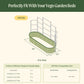 Wall Trellis System VWT95 compatibility with raised garden beds chart with dimensions and trellis information.