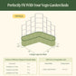 Wall Trellis System VWTLLG compatibility with raised garden beds chart with dimensions and trellis information.