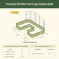 Wall Trellis System VWTUJB compatibility with raised garden beds chart with dimensions and trellis information.