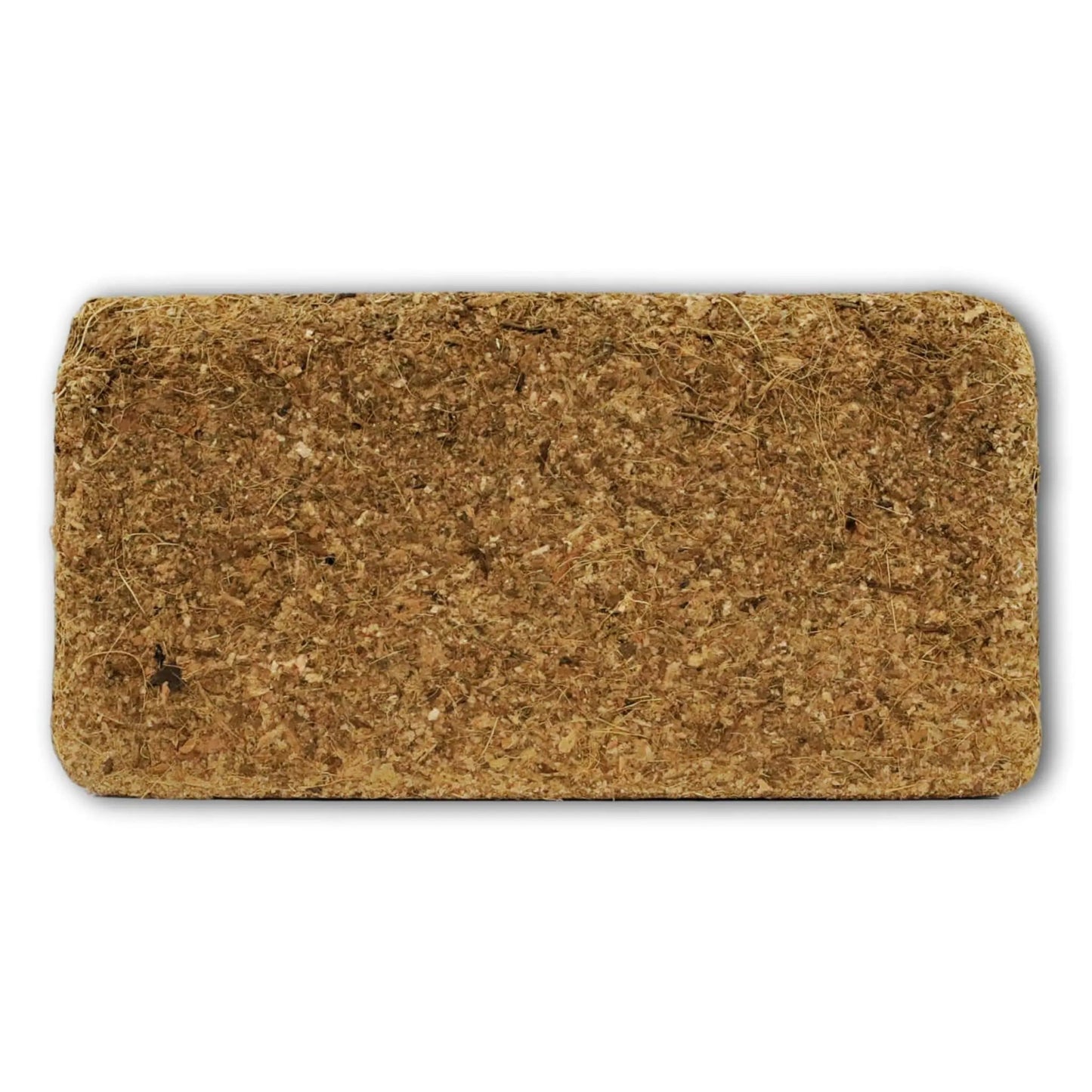 Compressed coco coir brick growing medium used for seed starting and soil improvement