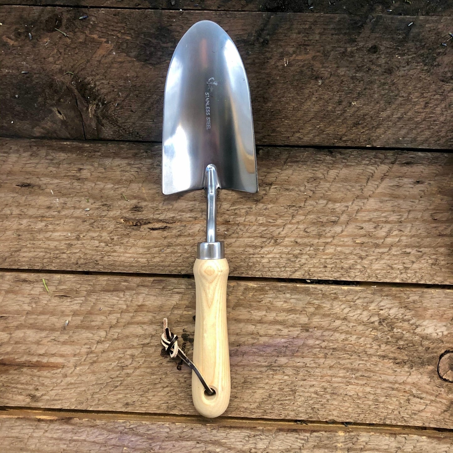 Juego de herramientas manuales para jardín: madera dura y acero inoxidable