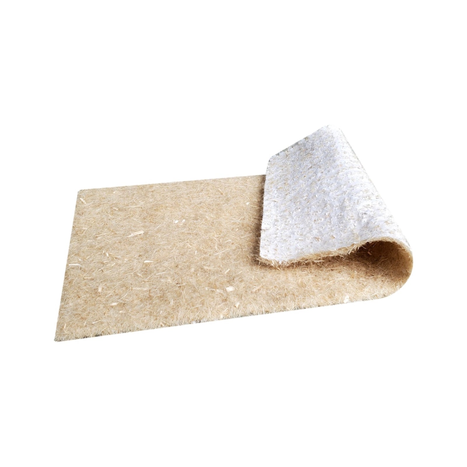 Hemp grow mat showing front and back texture, flexible soilless growing medium for hydroponic and microgreen use