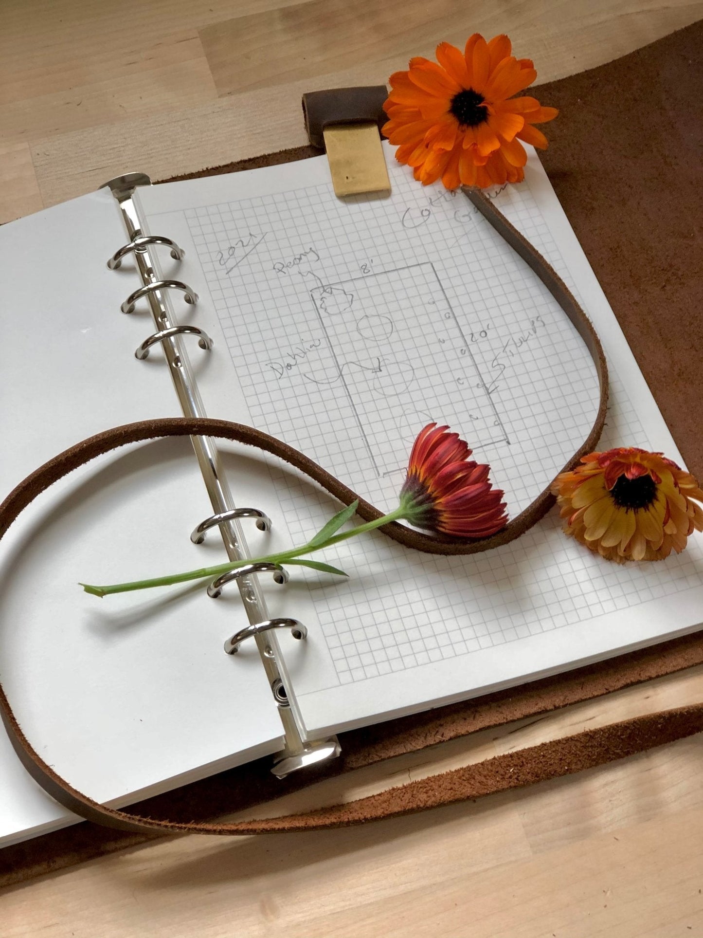 Diario y agenda de jardín de cuero: un cuaderno para reflexionar, planificar y diseñar su jardín.