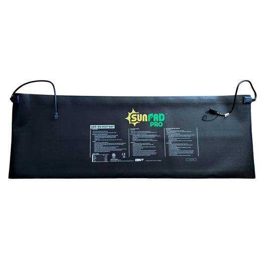 Sun Pad Pro Add-On Heat Mat with daisy-chain connection for indoor growing, back side shown on white background