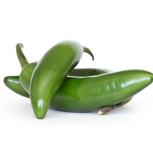 serrano peppers on white background